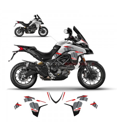 Contrast design sticker kit - Ducati Multistrada 950 white / volcan grey 