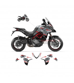 Kit de pegatinas de diseño de contraste - Ducati Multistrada 950 blanco / gris volcan 