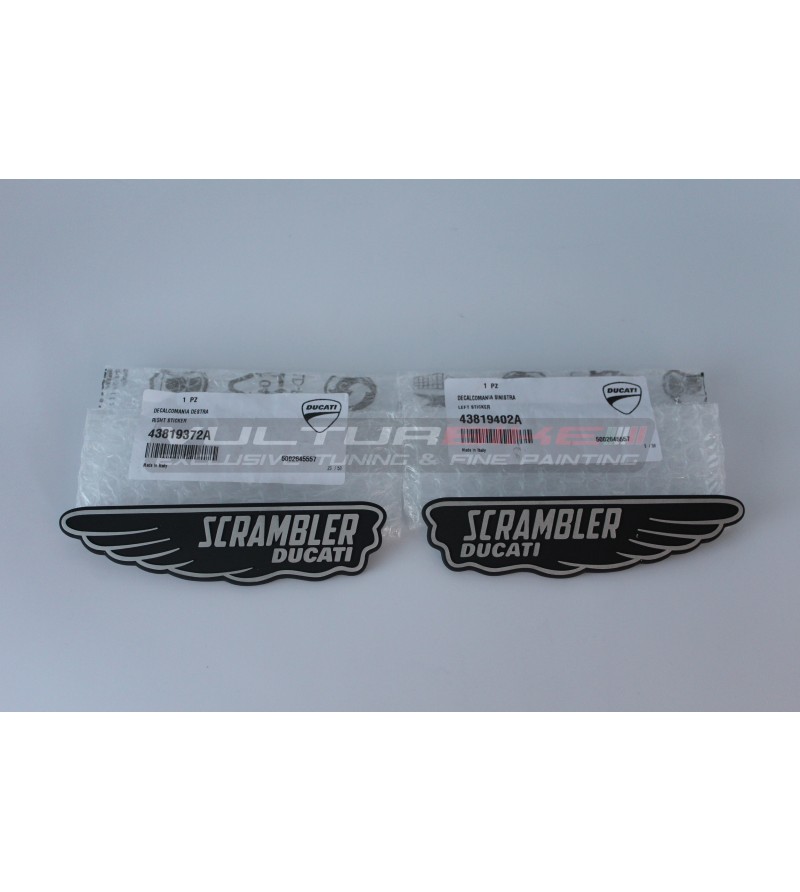 ORIGINAL Ducati Scrambler classic logo stickers 15x3.5 cm