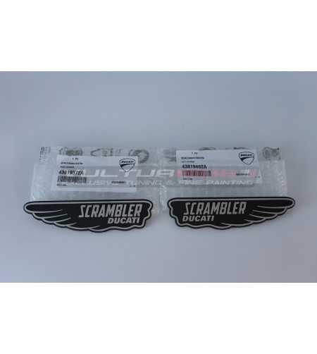 Autocollants originaux emblème classique Ducati Scrambler 15x3,5 cm 
